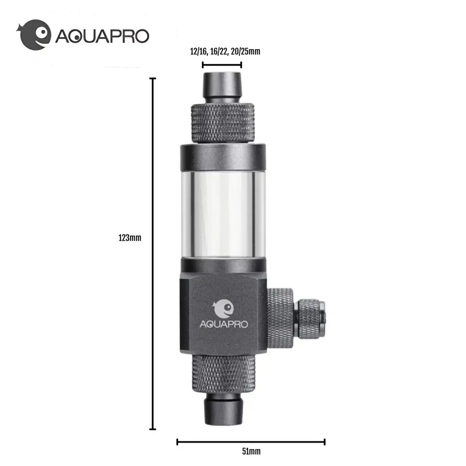 AQUAPRO External Inline CO₂ Karbondioksit Diffuser (12/16mm) Hortum Arası Difüzör